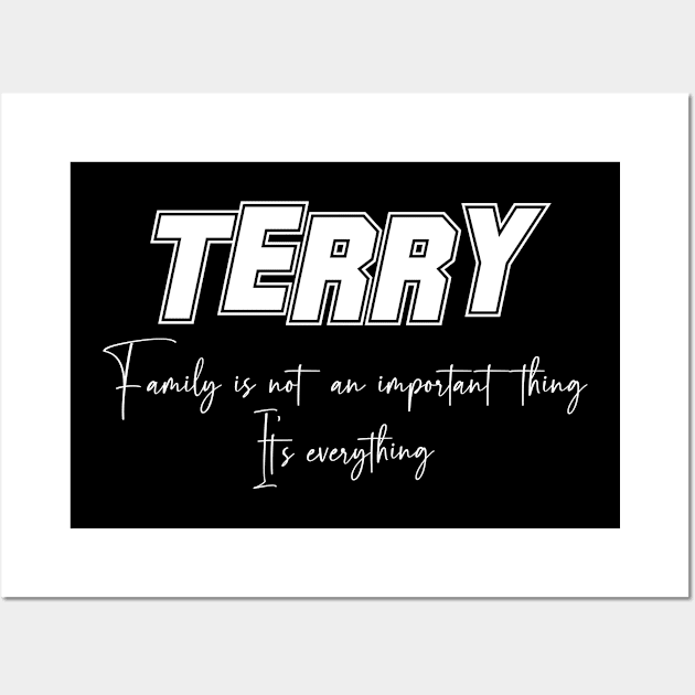 Terry Second Name, Terry Family Name, Terry Middle Name Wall Art by Tanjania